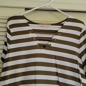 Striped tee shirt dress (knee length)